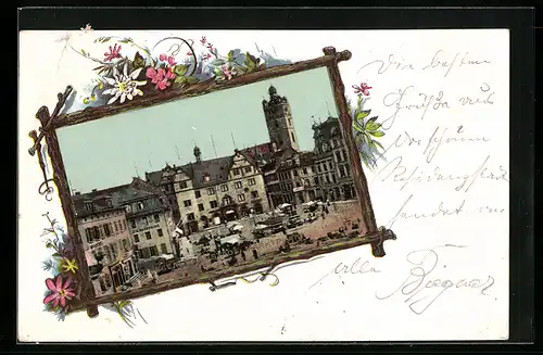 Passepartout-AK Darmstadt, Marktplatz