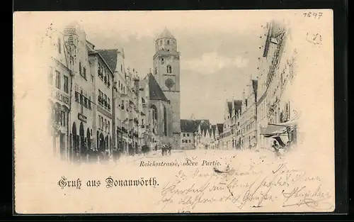 AK Donauwörth, Reichsstrasse, obere Partie