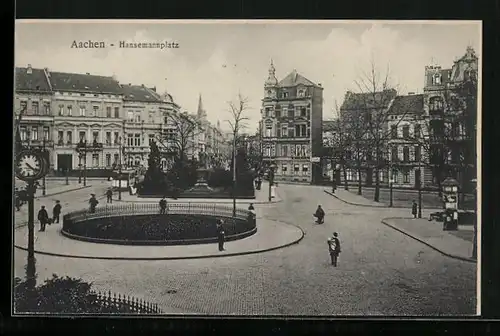 AK Aachen, Strassenpartie am Hansemannplatz