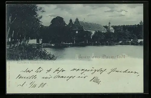 Mondschein-AK Darmstadt, Schloss