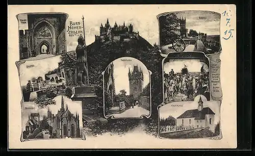 AK Mariazell, Burg Hohenzollern, Bastei, Kirche und Friedhof