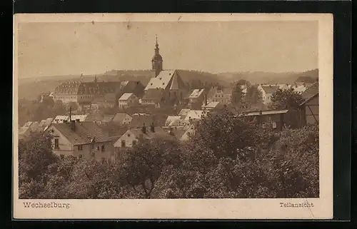 AK Wechselburg, Teilansicht mit Kirche