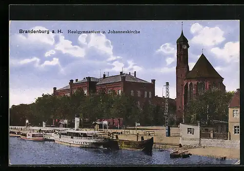 AK Brandenburg a. H., Realgymnasium und Johanniskirche