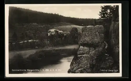 AK Morgenröthe i. V., Gasthof Eisenhütte, Frischer Berg-Kopf