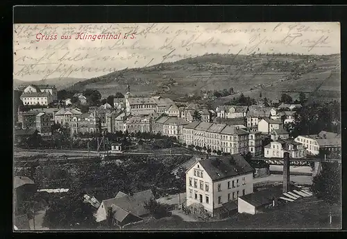 AK Klingenthal i. S., Ortsansicht aus der Vogelschau