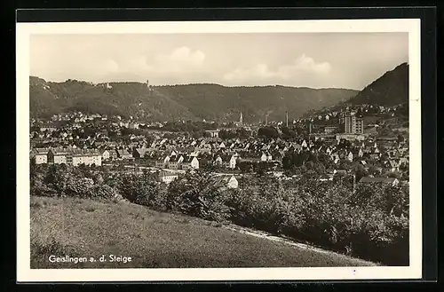 AK Geislingen a. d. Steige, Blick von der Bergwiese auf den Ort