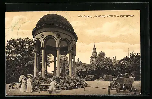 AK Wiesbaden, Neroberg-Tempel und Restaurant