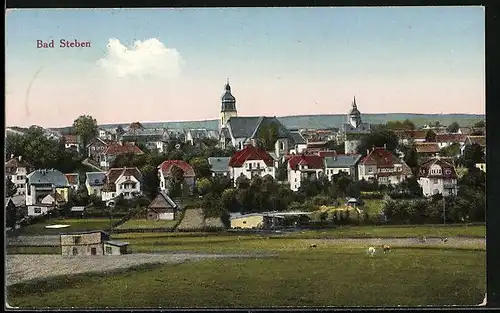 AK Bad Steben, Totale mit Kirche