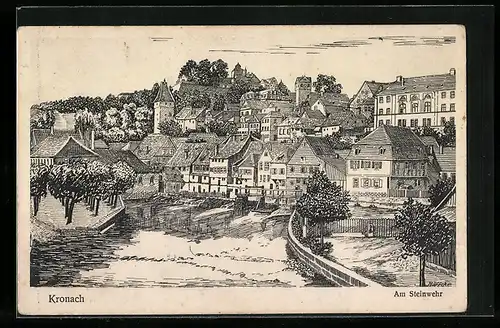 Künstler-AK Kronach, Am Steinwehr