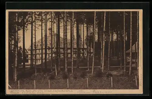 AK Bühlerhöhe / bad. Schwarzwald, Blick zum Sanatorium