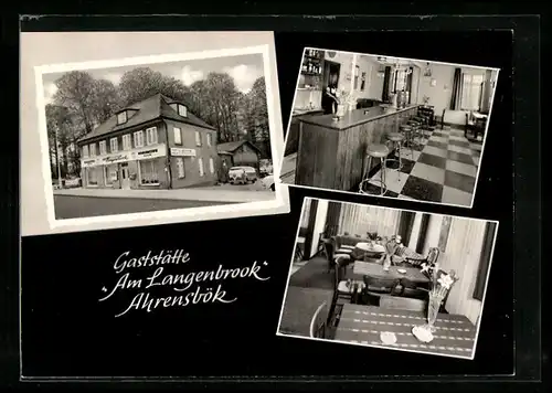 AK Ahrensbök, Gasthaus Am Langenbrook, Aussen- und Innenansichten