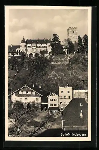 AK Neubeuern, Ortsansicht mit Blick zum Schloss