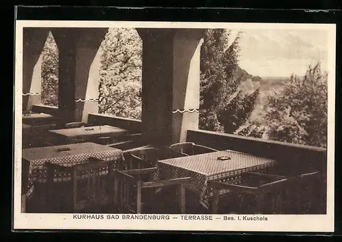 AK Bad Brandenburg, Terrasse im Kurhaus