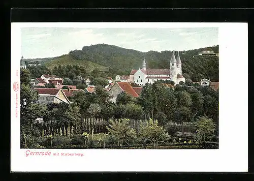 AK Gernrode, Ortsansicht mit Stubenberg