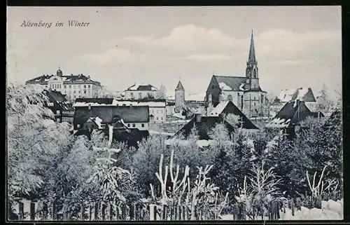 AK Altenberg, Ortsansicht im Winter