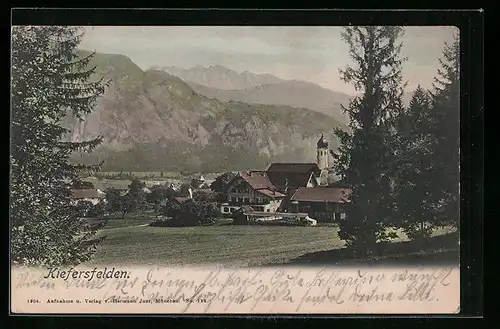 AK Kiefersfelden, Blick auf die Kirche im Ort