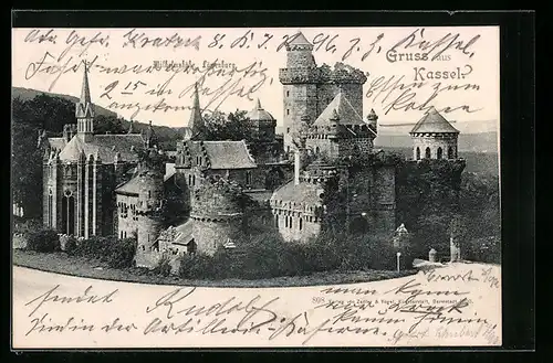 AK Kassel, die Löwenburg auf der Wilhelmshöhe