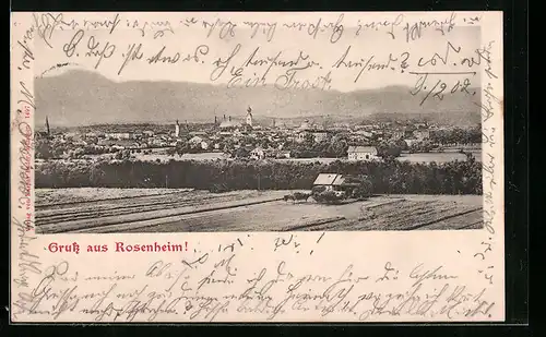 AK Rosenheim, Generalansicht der Stadt