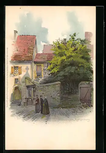 Künstler-AK Otto Hammel: Rothenburg, Küstertreppe