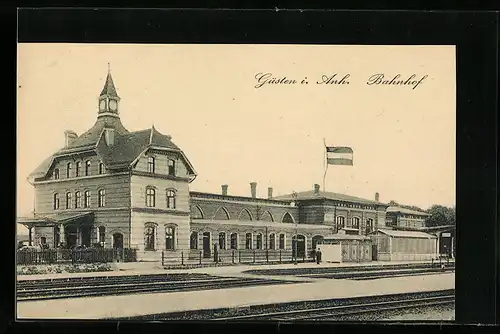 AK Güsten i. Anh. Blick auf den Bahnhof