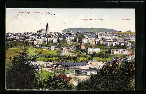 AK Annaberg i. sächs. Erzgeb., Teilansicht mit Pöhlberg und Galgenberg