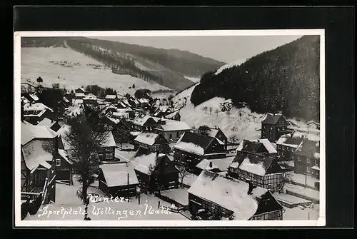 AK Willingen / Wald, Sportplatz im Winter