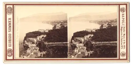 Stereo-Fotografie Giorgio Sommer, Napoli, Ansicht Napoli, Sorrento da Capo di Monte