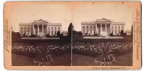 Stereo-Fotografie J. F. Jarvis, Washington D.C., Ansicht Washington D.C., Blick nach dem Weissen Haus des Präsidenten