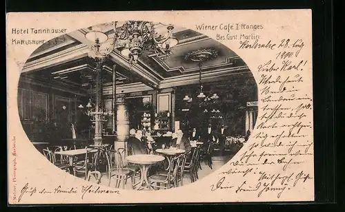 AK Karlsruhe, Hotel Tannhäuser, Wiener Cafe