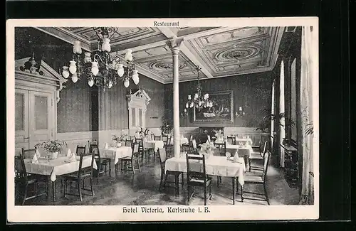 AK Karlsruhe i. B., Hotel Victoria, Restaurant