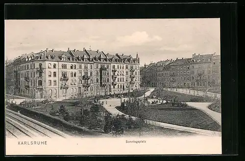 AK Karlsruhe, Motiv vom Sonntagsplatz