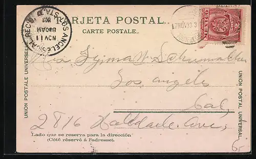 AK Mexico, Ortsansicht mit Kutschen und Strassenbahnen