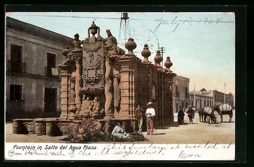 AK Mexico, Fuente del salto del Agua, Blick auf den Brunnen