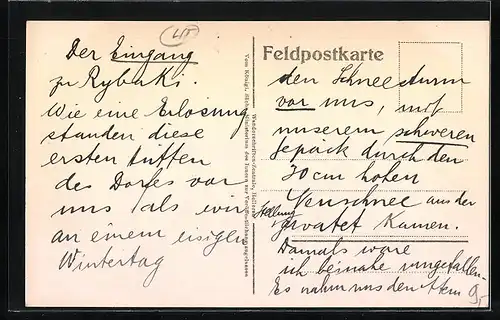 AK Ribocki, Soldaten im Winter