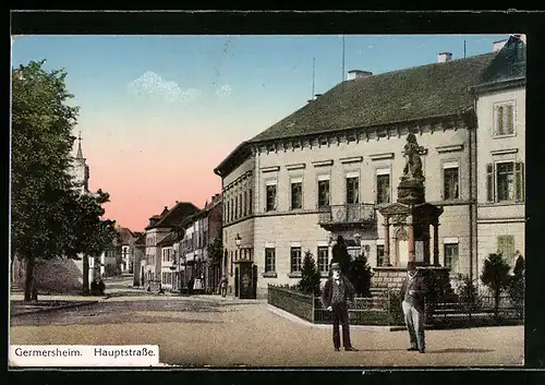 AK Germersheim, Blick auf die Hauptstrasse