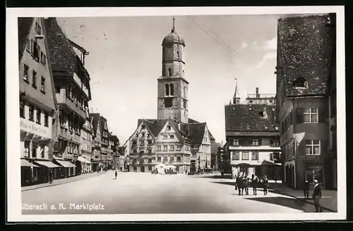 AK Biberach a. R., Marktplatz mit Gasthaus zum Roten Ochsen