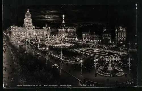 AK Buenos Aires, Centenario Independencia Argentina 1916-1916, Plaza del Congreso