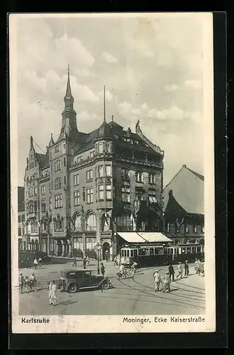 AK Karlsruhe, Moninger, Ecke Kaiserstrasse