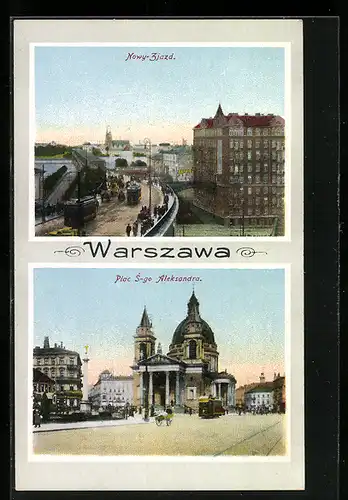 AK Warszawa, Nowy-Zjazd, Strassenbahn