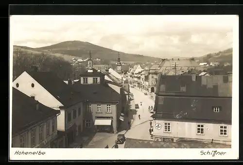 AK Hohenelbe, Blick in den Ort