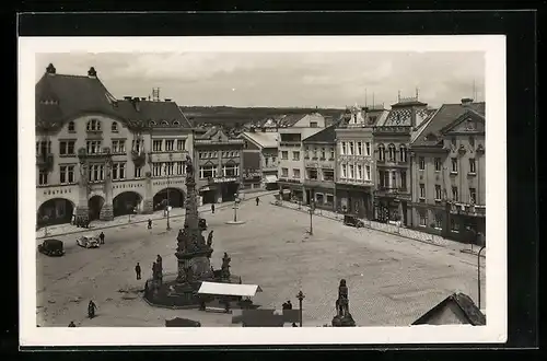 AK Dvur Kralove, Marktplatz mit Hotel Central