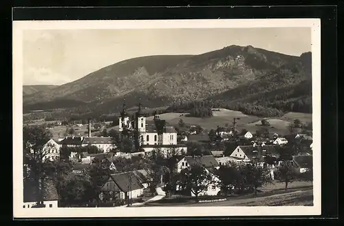 AK Haindorf i. B., Ortsansicht aus der Vogelschau