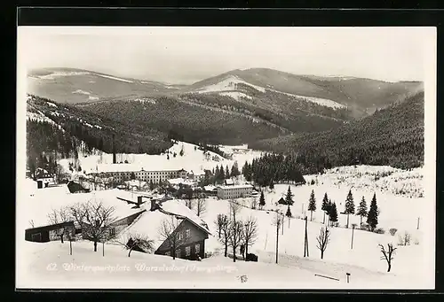 AK Wurzelsdorf / Isergebirge, Panorama im Winter