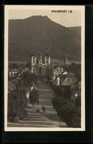 AK Haindorf i. B., Blick zur Klosterkirche