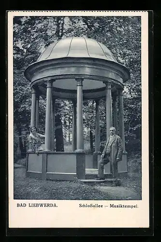 AK Bad Liebwerda, Schlossallee, Musiktempel
