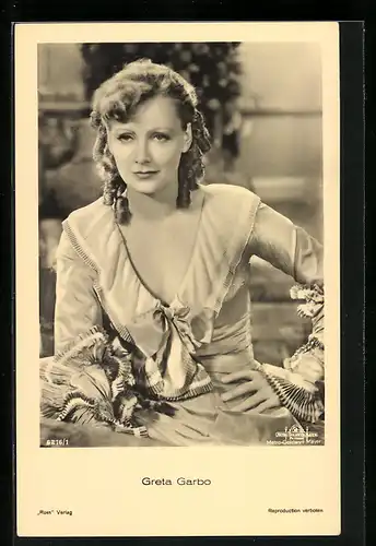 AK Schauspielerin Greta Garbo in Filmszene