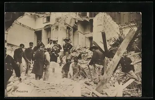 AK Messina, Aufräumarbeiten nach Erdbeben