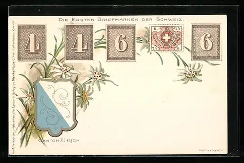 AK Die ersten Briefmarken der Schweiz