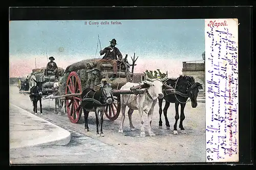 AK Neapel / Napoli, Il Carro della Farina