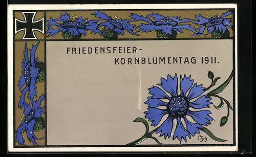 Künstler-AK Frankfurt / Main, Friedensfeier-Kornblumentag 1911
